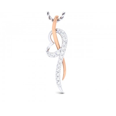 Dana Heart Pendant in Two tone 18k Gold with diamonds